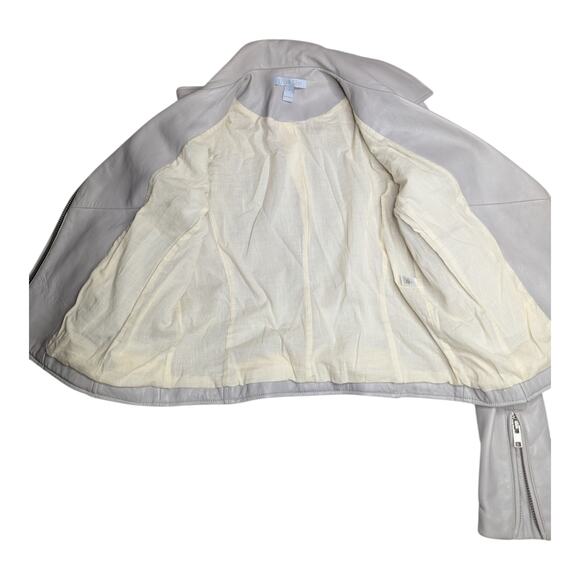 Dylan Gray Women's Dove Gray Genuine Leather Full Zip Moto Biker Jacket S - Picture 3 of 6